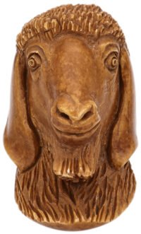 Carved Goat (A. Cevik) (with Case) Tobacco Pipe