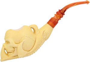 Carved Dragon Claw Holding Skull (Ali) (with Case) Tobacco Pipe