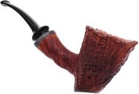 J. Mouton Sandblasted Cherrywood with Abalone Tobacco Pipe