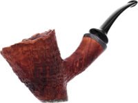J. Mouton Sandblasted Cherrywood with Abalone Tobacco Pipe