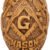 Carved Masonic Bent Billiard (Selver) (with Case) Tobacco Pipe