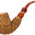 Carved Masonic Bent Billiard (Selver) (with Case) Tobacco Pipe